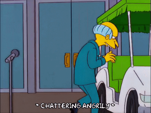 Mr. Burns Driving Golf Cart GIF