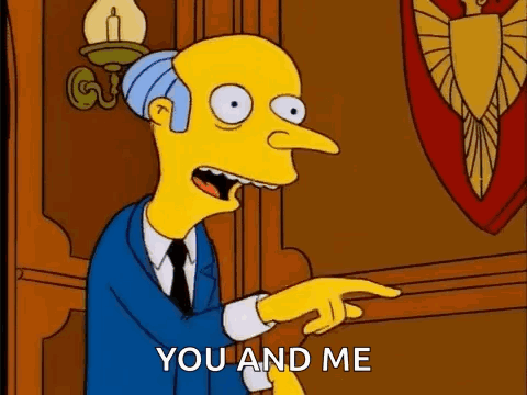 Mr. Burns From The Simpsons Is Pointing At Someone With His Finger . GIF