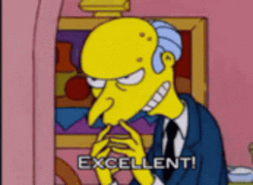Mr. Burns From The Simpsons Says Excellent On A Pink Background GIF