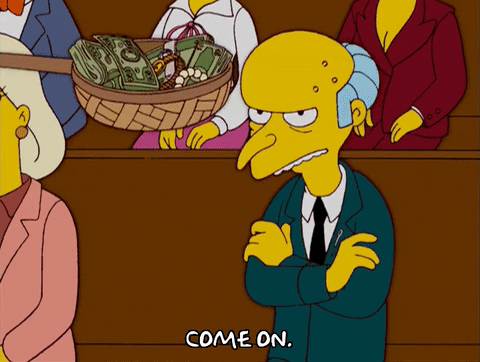 Mr Burns Giving Church Donation GIF