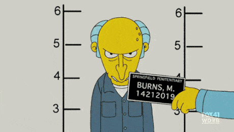 Mr Burns Mug Picture The Simpsons GIF