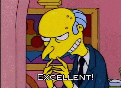 Mr. Burns Sitting In Front Of Painting Saying Excellent GIF