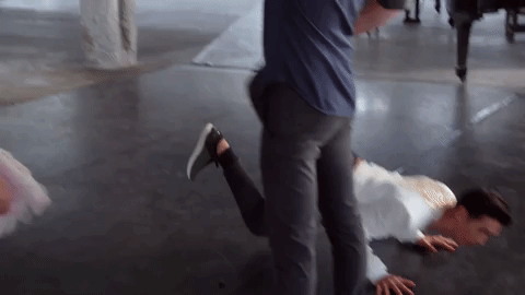 Mr Chow Ken Jeong Being Taught Ballet Steps GIF