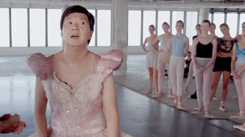 Mr Chow Ken Jeong Wearing Ballerina Outfit GIF