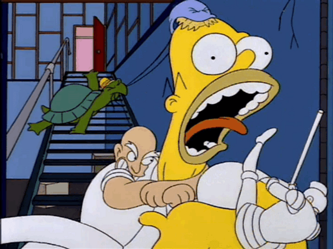Mr Clean Fighting Homer Simpson GIF