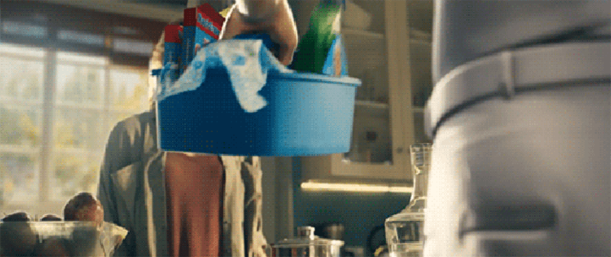 Mr Clean Putting His Things On Table GIF