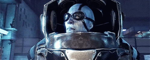 Mr Freeze Supervillain Looking Around GIF