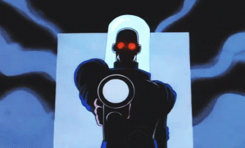 Animated Mr Freeze Firing Freeze Gun GIF