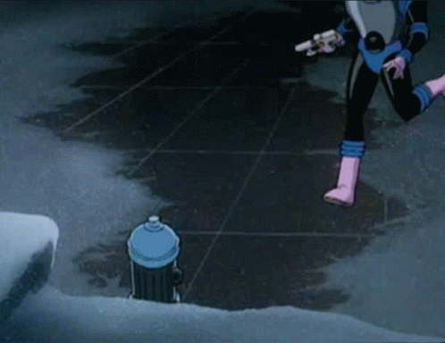Mr Freeze Riding On Frozen Water GIF