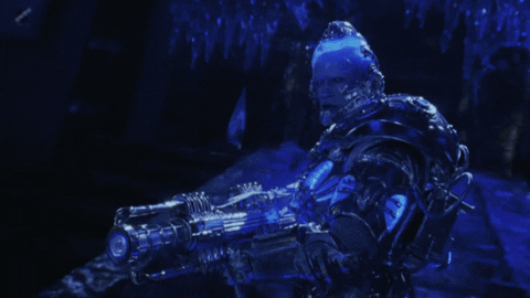 Mr Freeze Arnold Schwarzenegger Firing Freeze Gun GIF