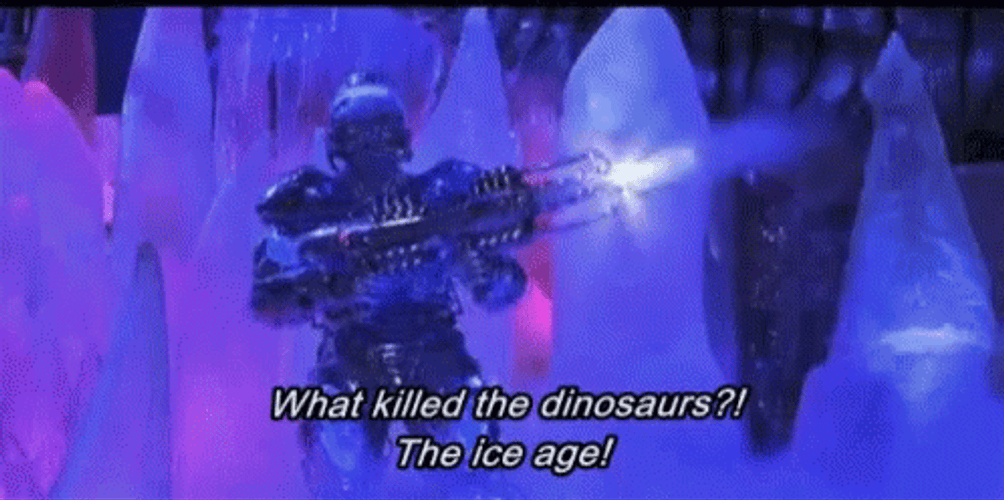 Mr Freeze Firing Snow Gun Meme GIF