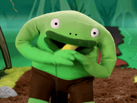 Mr Frog Eat Yellow Food GIF