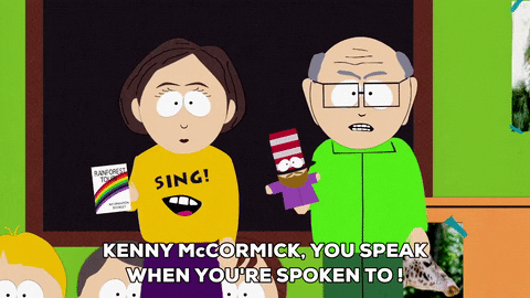 Mr Garrison Calling Out Kenny Mccormick GIF