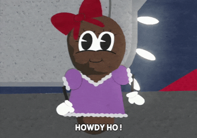 Mr Hankey Wearing Purple Dress With Red Ribbon GIF