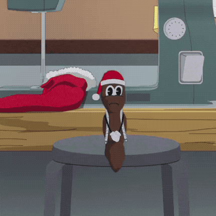 Mr Hankey Seating On The Table GIF