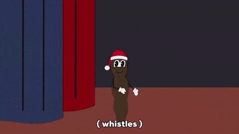 Mr Hankey Giggling Laughing While Standing GIF