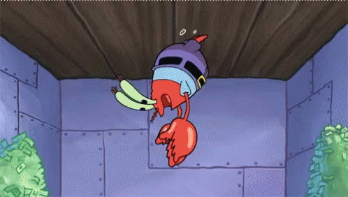 Mr Krabs Diving In Pool Of Money GIF