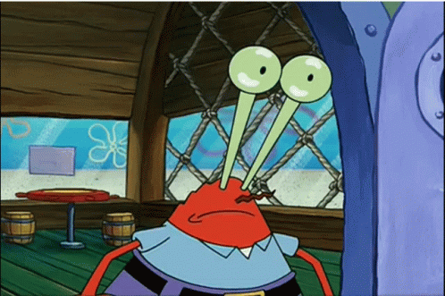 Funny Mr Krabs Removing His Eyes GIF