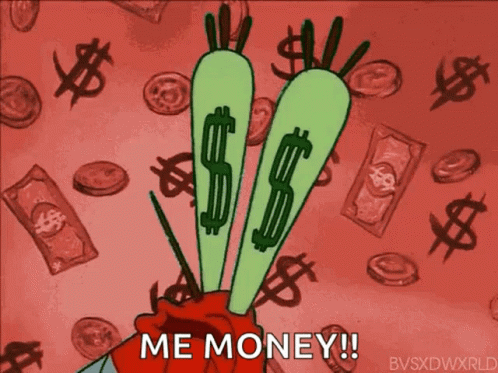 Money Eyes Mr Krabs Me Money GIF