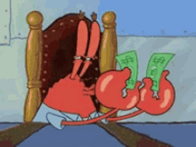Mr Krabs Adoring Money Spongebob Tv Series GIF