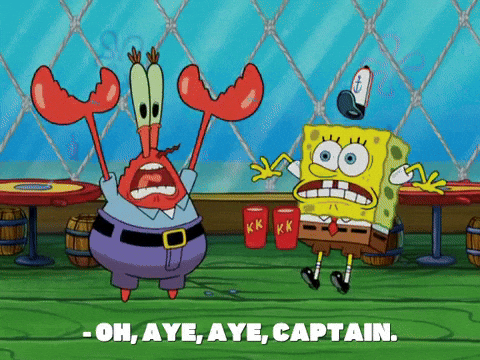 Mr Krabs And Spongebob Aye Aye GIF