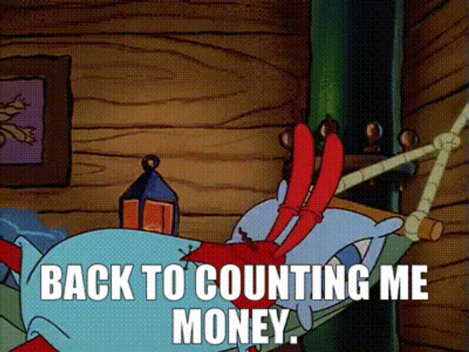 Mr Krabs Back To Sleep To Count Money GIF