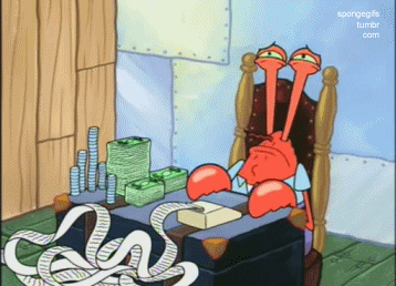 Mr Krabs Crying Because Of His Bills GIF