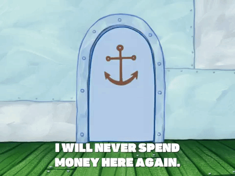 Mr Krabs I Will Never Spend Money GIF