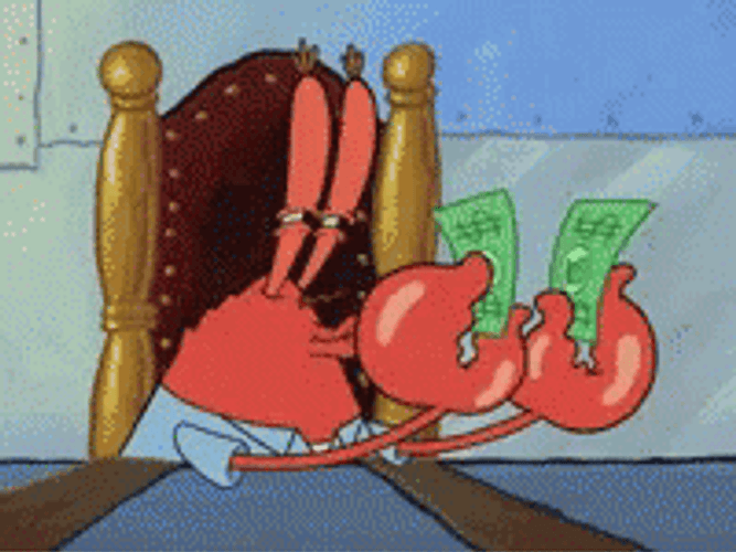 Mr Krabs Lovingly Gazing At Money GIF
