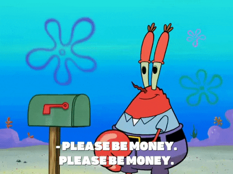 Mr. Krabs Mail Money Please GIF