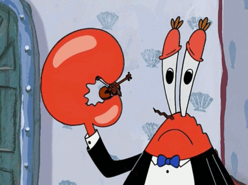 Mr. Krabs Playing Smallest Violin GIF