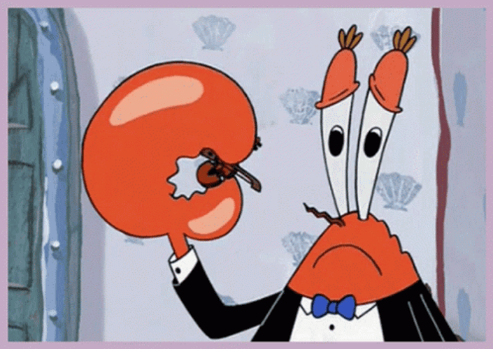 Mr Krabs Playing Tiny Violin GIF
