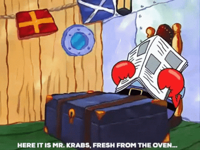 Mr Krabs Squidward Interacting GIF