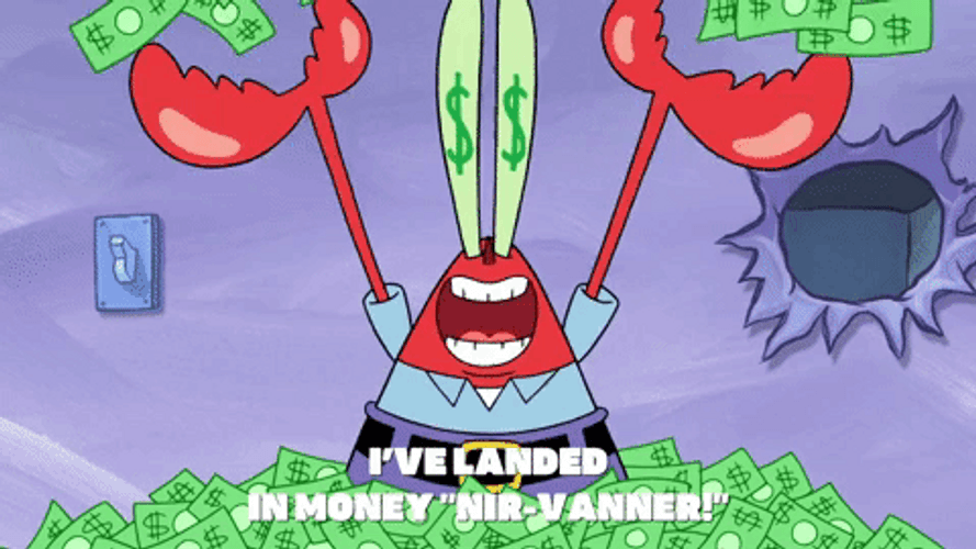 Mr Krabs Throwing Money Everywhere GIF