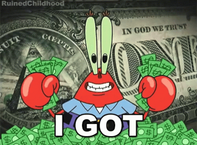 Mr Krabs Throwing Money Up On Air GIF