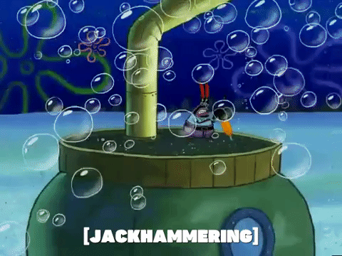 Mr Krabs Using A Jackhammer GIF