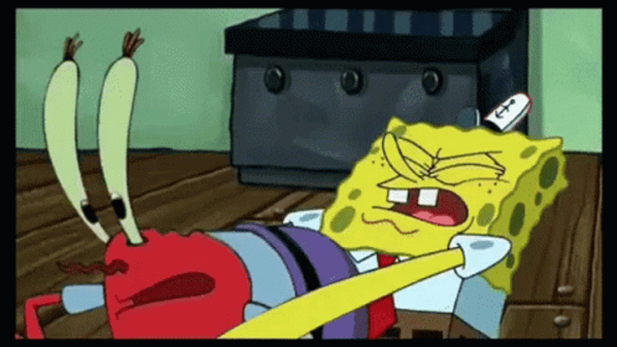 Mr Krabs Wrestling Bout With SpongeBob GIF