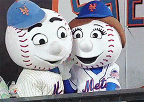 Mr Met And His Partner Waving GIF