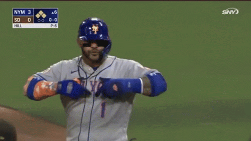 Mr Met Player Flexing Jersey GIF