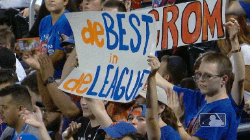 Mr Met Supporters Cheering Banner GIF