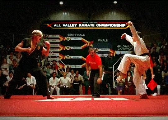 Mr Miyagi Karate Kid Fight GIF