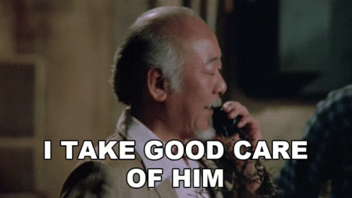 Mr Miyagi Karate Kid I Take Good Care Of Him GIF