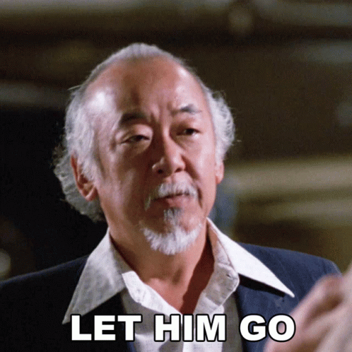 Mr Miyagi Karate Kid Let Him Go GIF