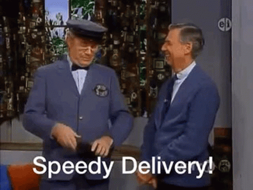 Mr Rogers Speedy Delivery GIF