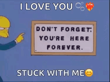 Mr. Simpson Pointing at I Love You Sign