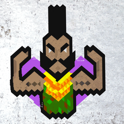 Mr T Flexing Muscles Pixel Art Animation GIF