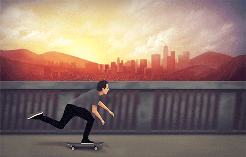 Mr. Taka Art Skateboard GIF