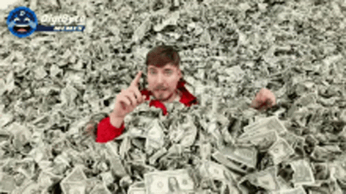 Mrbeast Covered In Money GIF