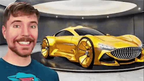 Mrbeast Gold Car GIF