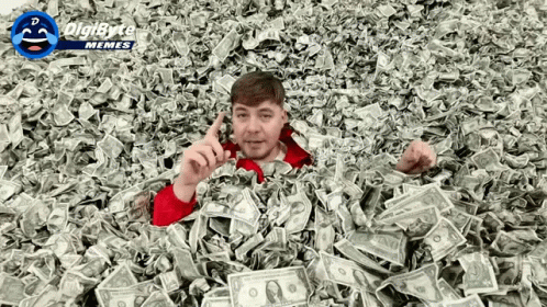 Mrbeast Meme In The Pool Of Money GIF